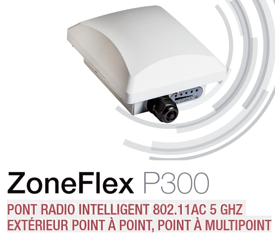 Pont Wifi Ruckus ZoneFlex P300 : 802.11ac 5 GHz extérieur haute performance : Contrat Mtce 1 an